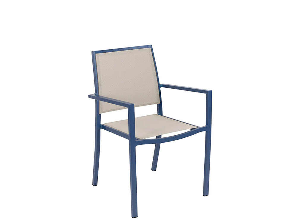 2 fauteuils de jardin en aluminium santorin gris-bleuté