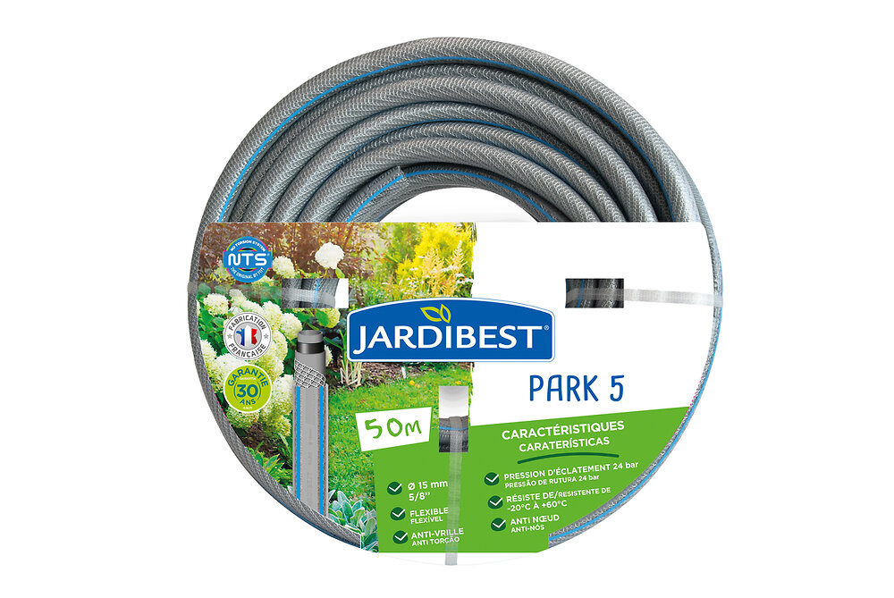 Tuyau D'arrosage Guipé Vert WERKA PRO - Ø15 Mm, 20 M - Pression Max 21 Bar - Anti-UV, Anti-algues