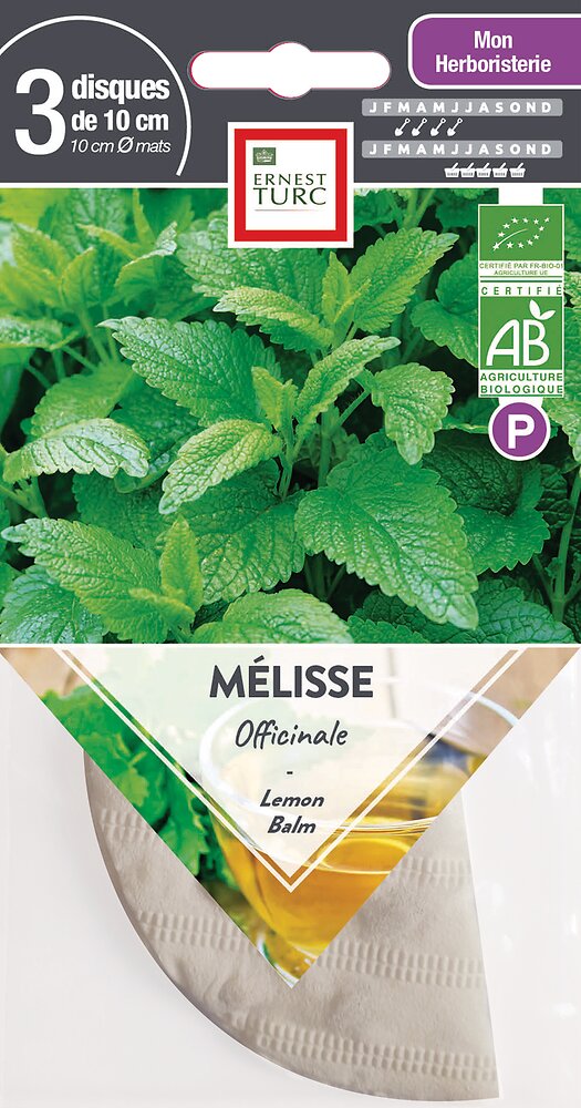 Semences+de+melisse+officinale+bio+presemes+3+ronds+de+10cm