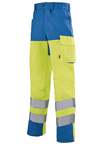 pantalon de travail haute visibilité iris work vision 2 jaune fluo/bleu azur t0 - lafont - la-1hvnxcp-6-592-0