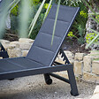 HAPPY GARDEN - Bain de soleil BARBADOS en textilène gris - aluminium gris anthracite - vignette