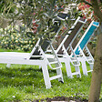 HAPPY GARDEN - Bain de soleil BARBADOS en textilène gris - aluminium gris anthracite - vignette