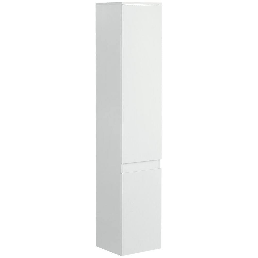 meuble colonne rangement salle de bain 2 placards 3 étagères style contemporain blanc