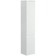 HOMCOM Meuble colonne rangement salle de bain dim. 30L x 32l x 172H cm 2  placards avec étagère + 2 niches MDF imitation bois gris pas cher 