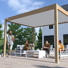 OMBREA Pergola bioclim. autoportante 3x4m bois et blanc OMBREA VS