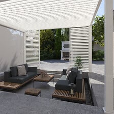 OMBREA Pergola bioclimatique autoportante 4x4m - Blanc - OMBREA VS