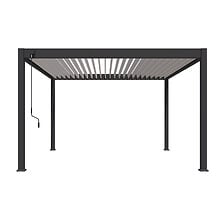 OMBREA Pergola bioclimatique autoportante 4x4m - Anthracite/blanc -  ...