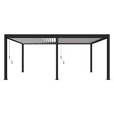 OMBREA Pergola bioclimatique autoportante 4x6m - Anthracite/blanc -  ...