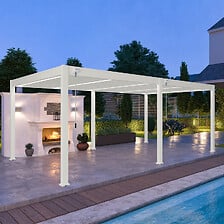 OMBREA Pergola bioclimatique autoportante 4x6m - Blanc - OMBREA VS