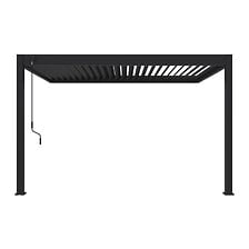 OMBREA Pergola bioclimatique adossée 3x4m - Anthracite - OMBREA VS