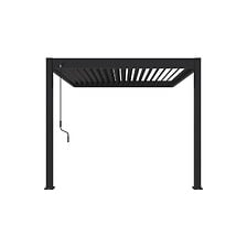 OMBREA Pergola bioclimatique adossée 3x3m - Anthracite - OMBREA VS