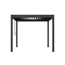 OMBREA Pergola bioclimatique autoportante 3x3m - Anthracite - VS - O ...