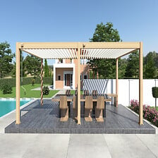 OMBREA Pergola bioclim. 3x6m bois et blanc  OMBREA