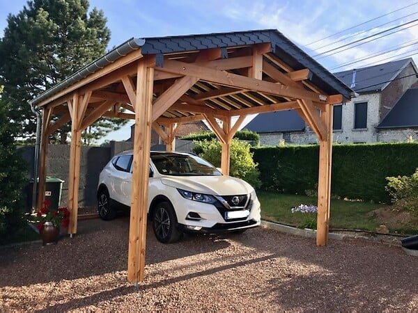 carport bois voiture dans Tapis de Sol Étanche pour Garage Achats