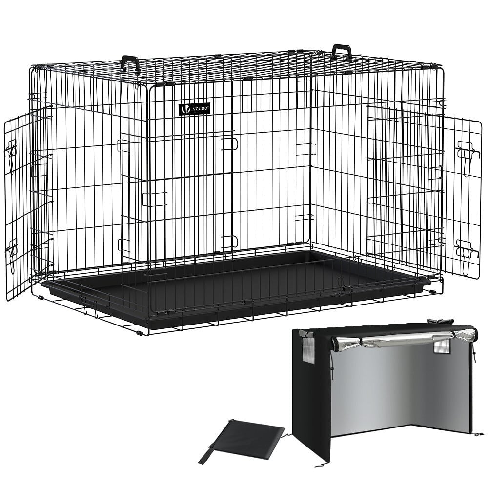 PawHut Brrière de sécurité barrière de protection cheminée parc enclos chien  pliable modulable 6 panneaux avec porte sans perçage 482,5 x 76 cm