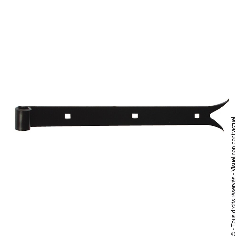 AFBAT - Penture queue de carpe 30x4 Longueur 300 mm noir - large