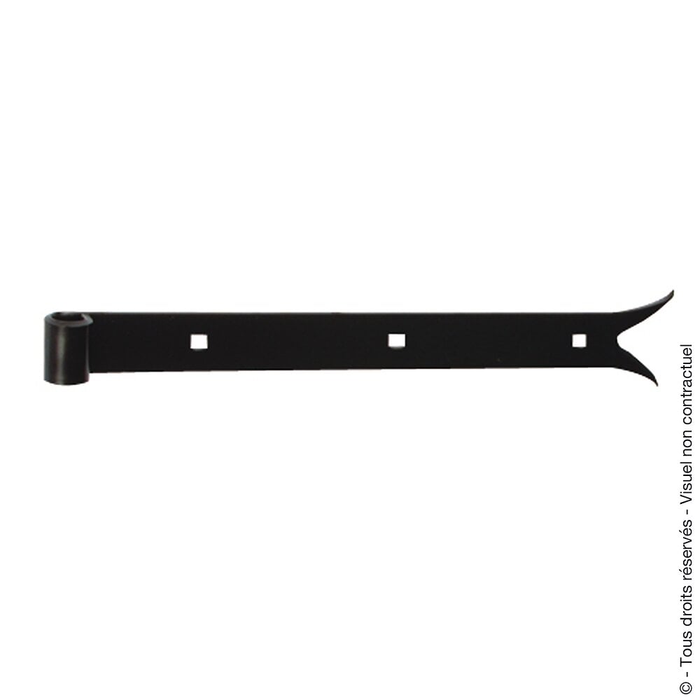 AFBAT - Penture queue de carpe 30x4 Longueur 500 mm noir - large