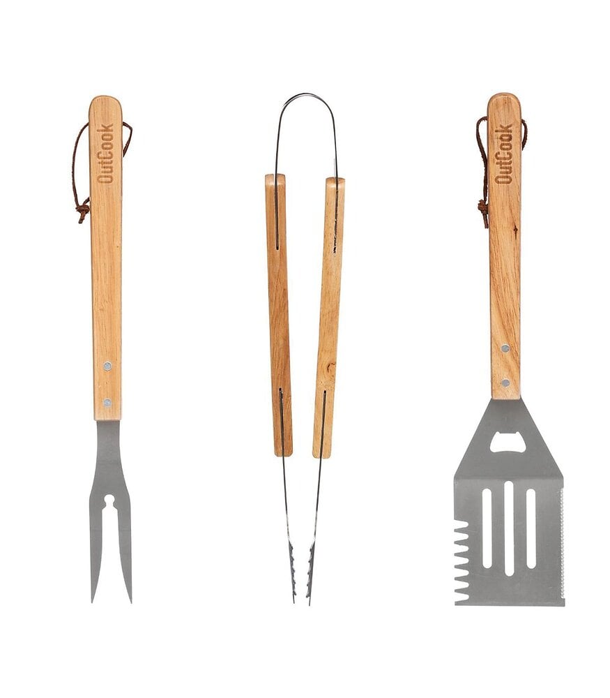 Set 3 ustensiles à plancha: 2 spatules flexibles & un coupe légumes Napoléon