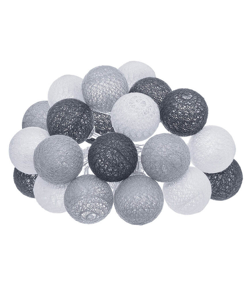 Guirlande led secteur 20 boules d6cm blanc - atmosphera