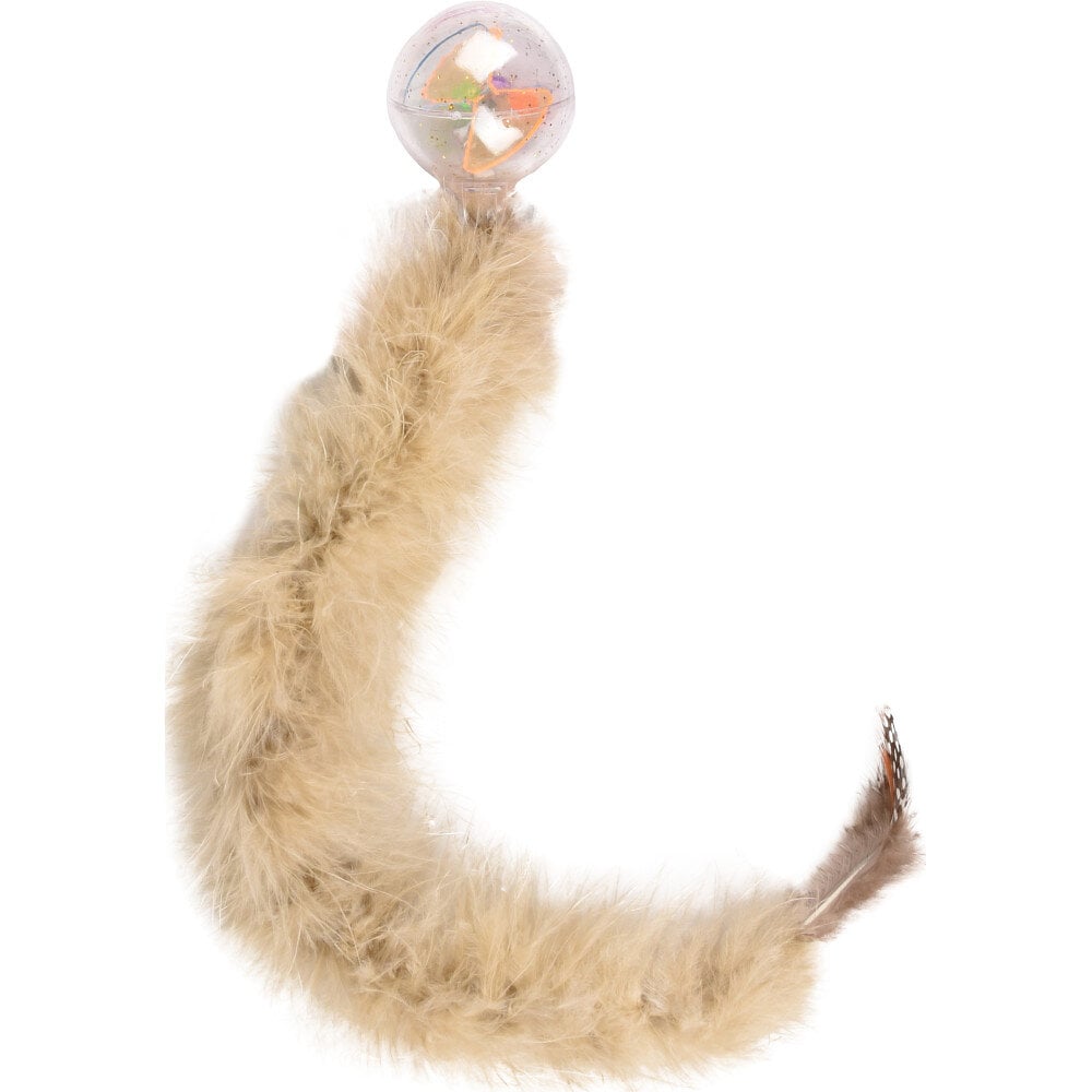 1 balle boa avec plume 47 cm jouet pour chat couleur aléatoire