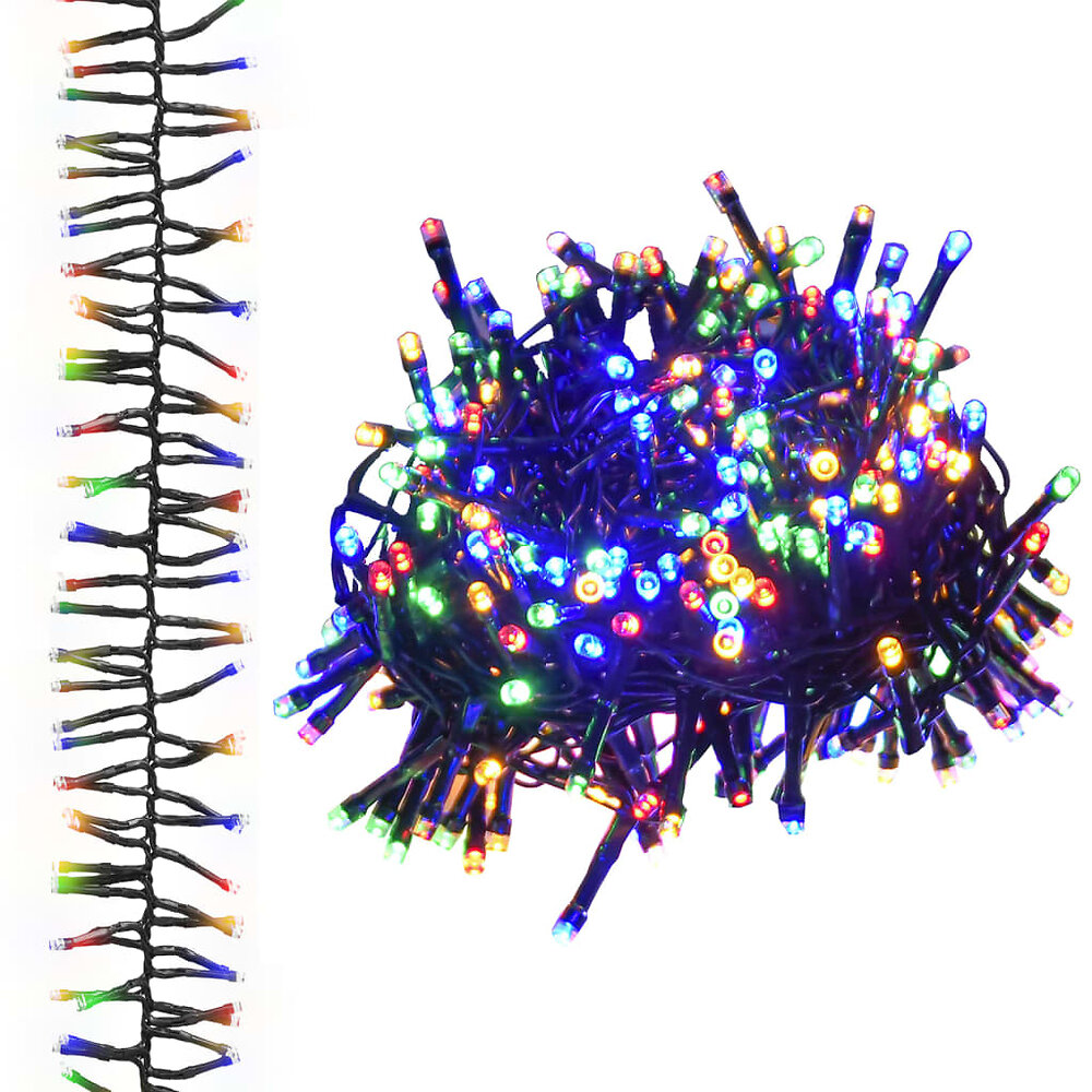 vidaxl guirlande lumineuse à led groupées 1000 led multicolore 11m pvc
