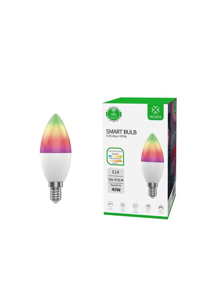 Ampoule LED Smart WiFi E14 RGB+CCT R9075 Woox Bricorama