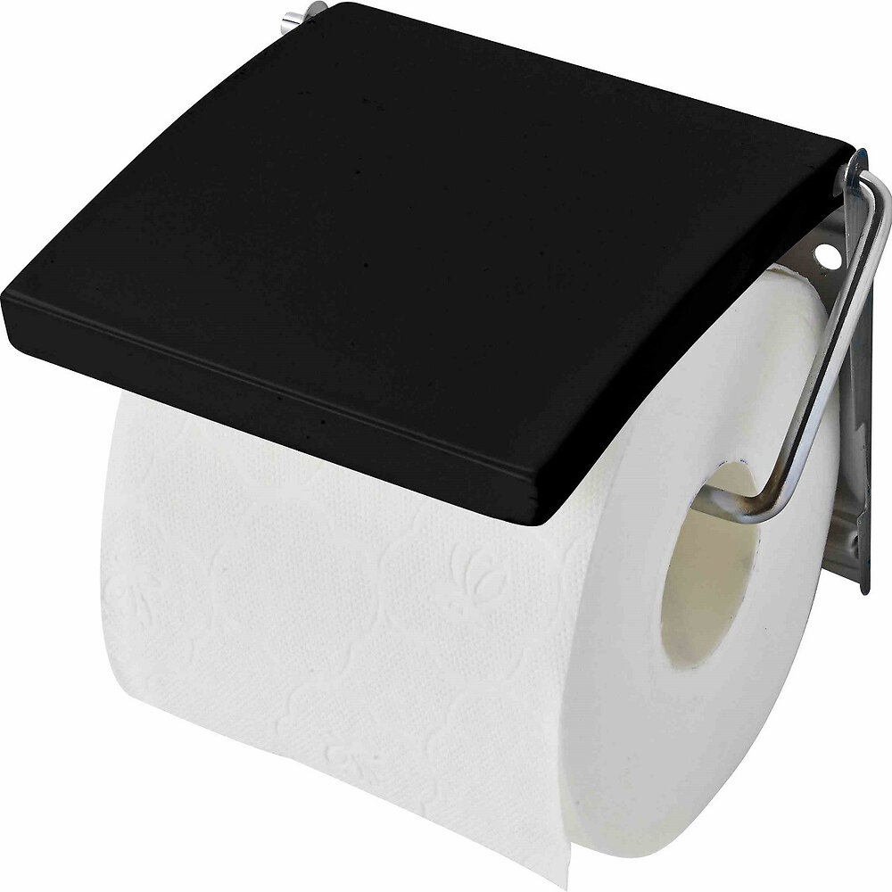 porte papier toilette et porte brosse wc metal blanc zeller - Kdesign