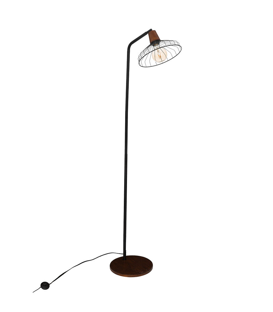 lampadaire en bois et métal noir h 163 cm