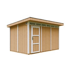 TIMBELA Abri de jardin à base de bois en panneaux LP SmartSide 9 m² - ...