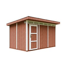 TIMBELA Abri de jardin à base de bois en panneaux LP SmartSide 9 m² - ...