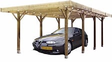 SOLID Carport modular en bois sans couverture 5x5m S7723