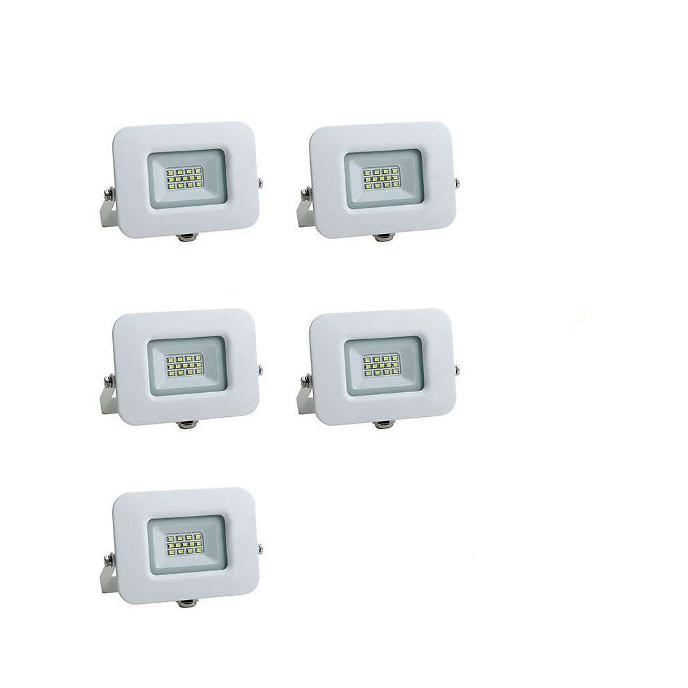 lot de 5 projecteurs led 10w (60w) blanc premium line ip65 850lm - blanc naturel 4500k