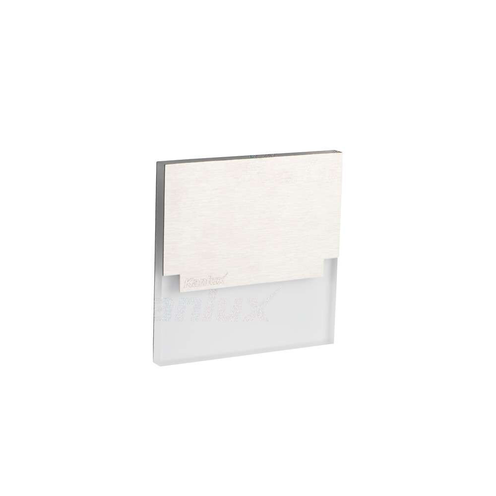 applique led escalier carré 0,8w dc12v acier inoxydable sabik - blanc chaud 3000k