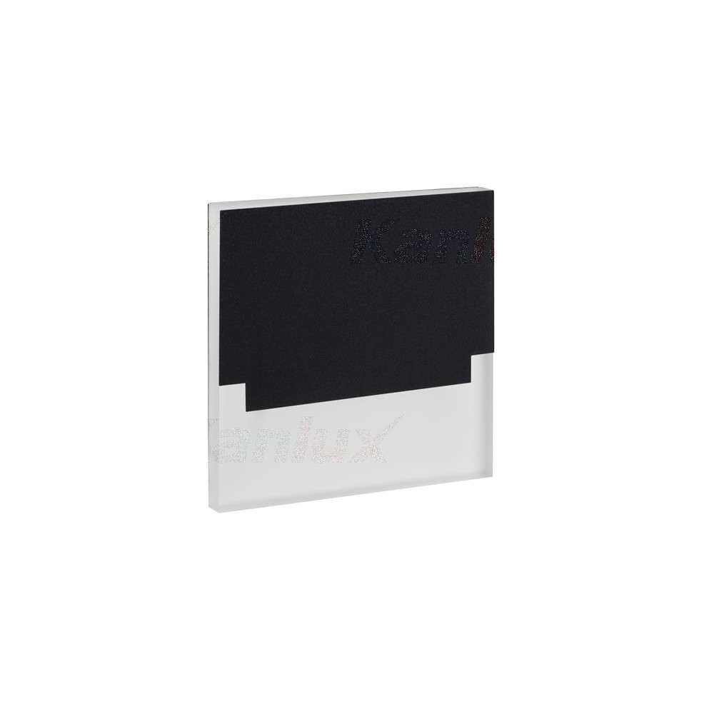 applique led escalier carré 0,8w dc12v noir sabik - blanc chaud 3000k