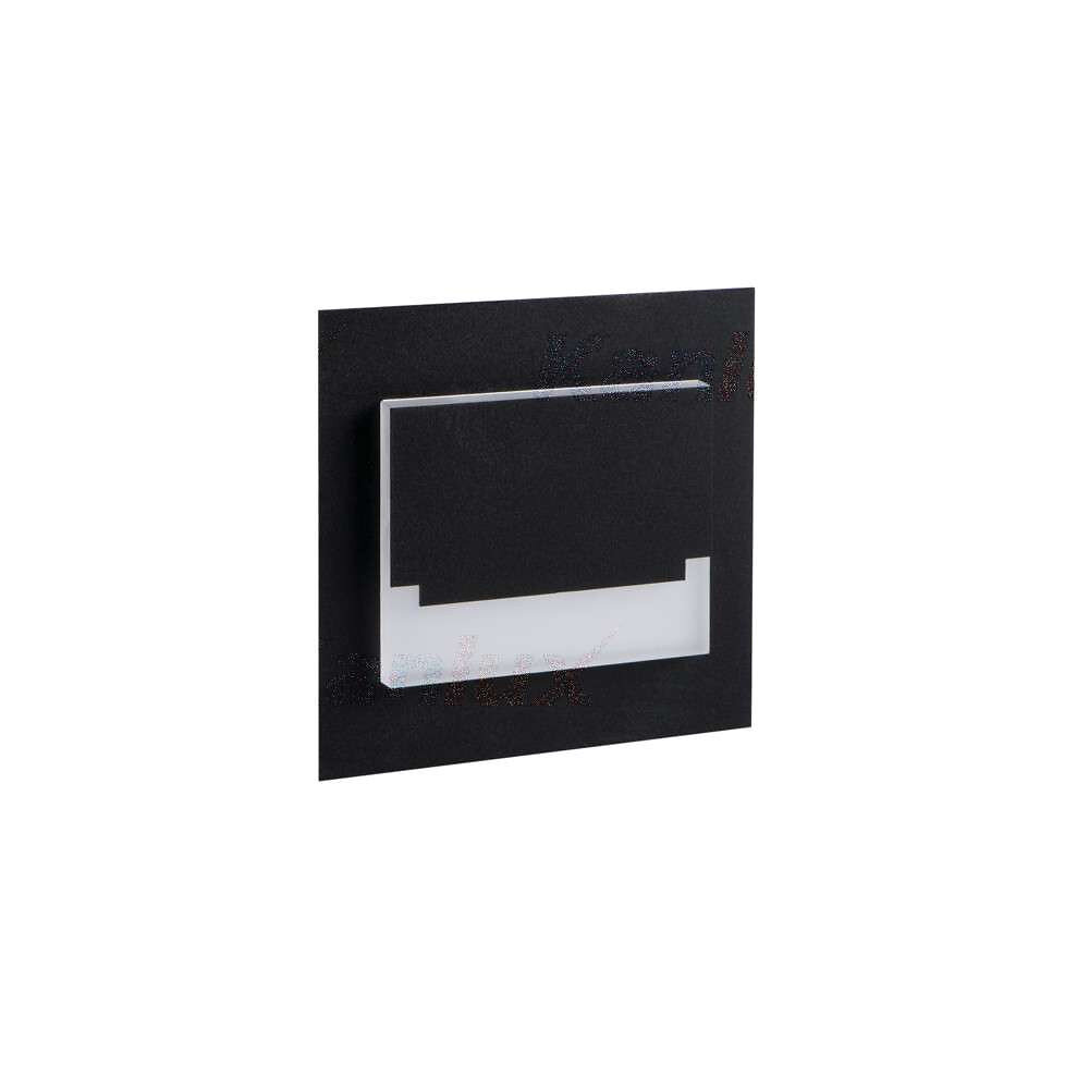 applique led escalier carré 0,8w dc12v noir sabik - blanc chaud 3000k