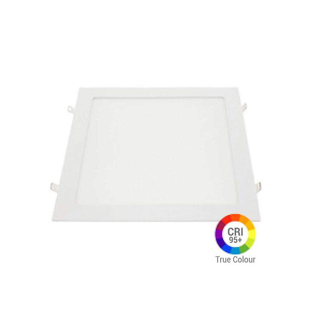 plafonnier led carré 24w extra plat encastrable irc95 - blanc du jour 6000k