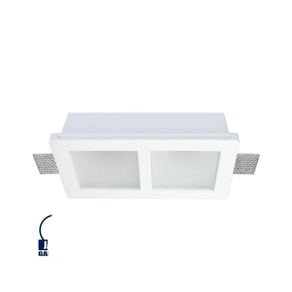 support spot encastrable blanc rectangulaire largeur 215mm 2xgu10 max 10w
