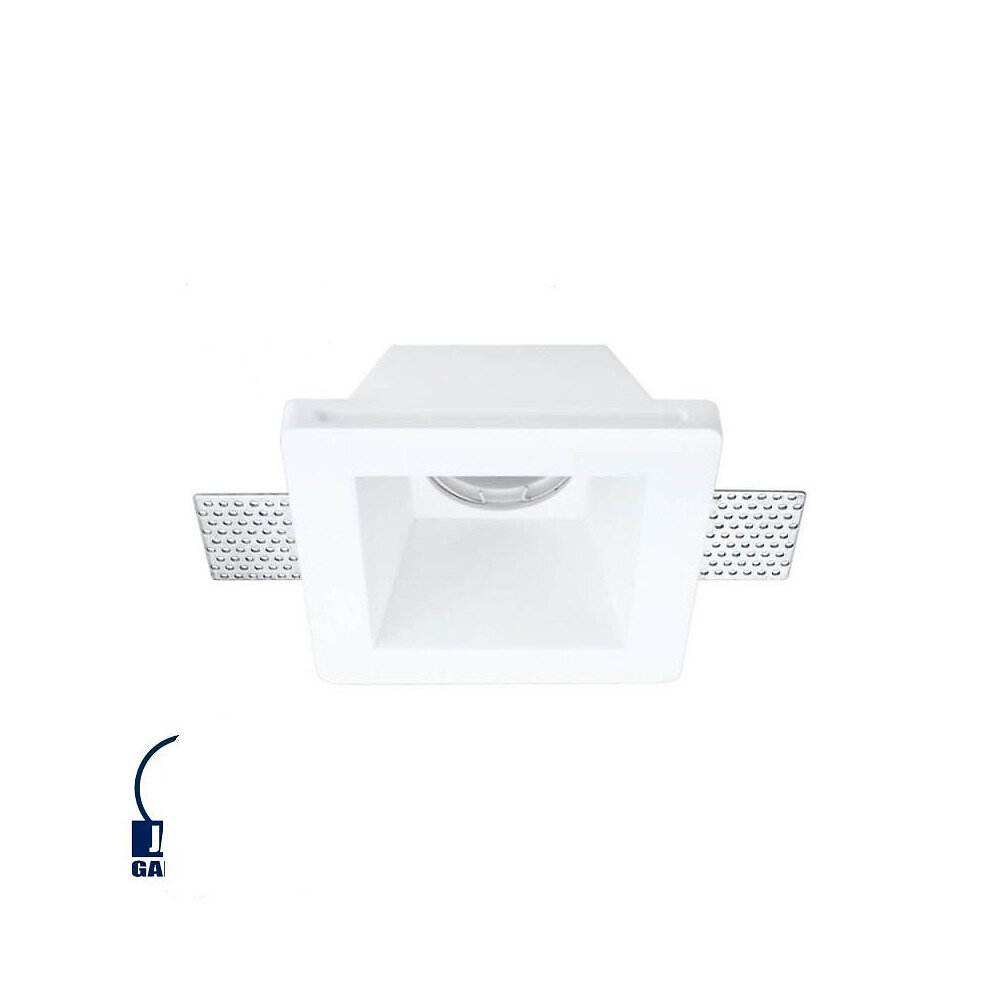 support spot encastrable blanc carré largeur 120mm 1xgu10 max 35w