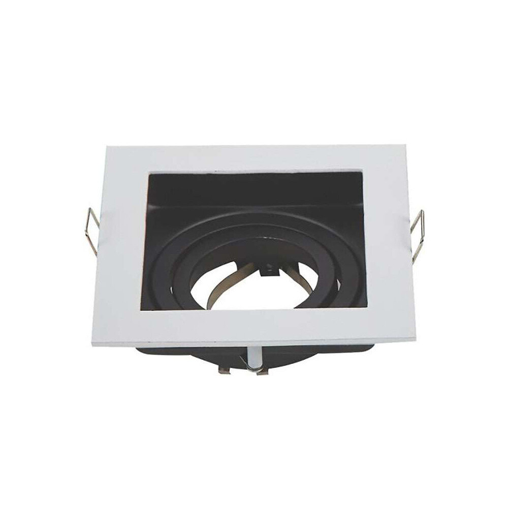 support spot encastrable gu10/mr16 carré blanc et noir 100x100mm max 35w avec tête inclinable