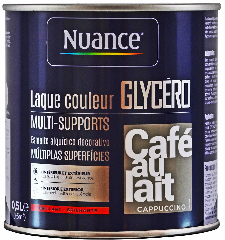 NUANCE - Laque Glycero - Cafe - Brillant - Multi-support - 0,5L - large