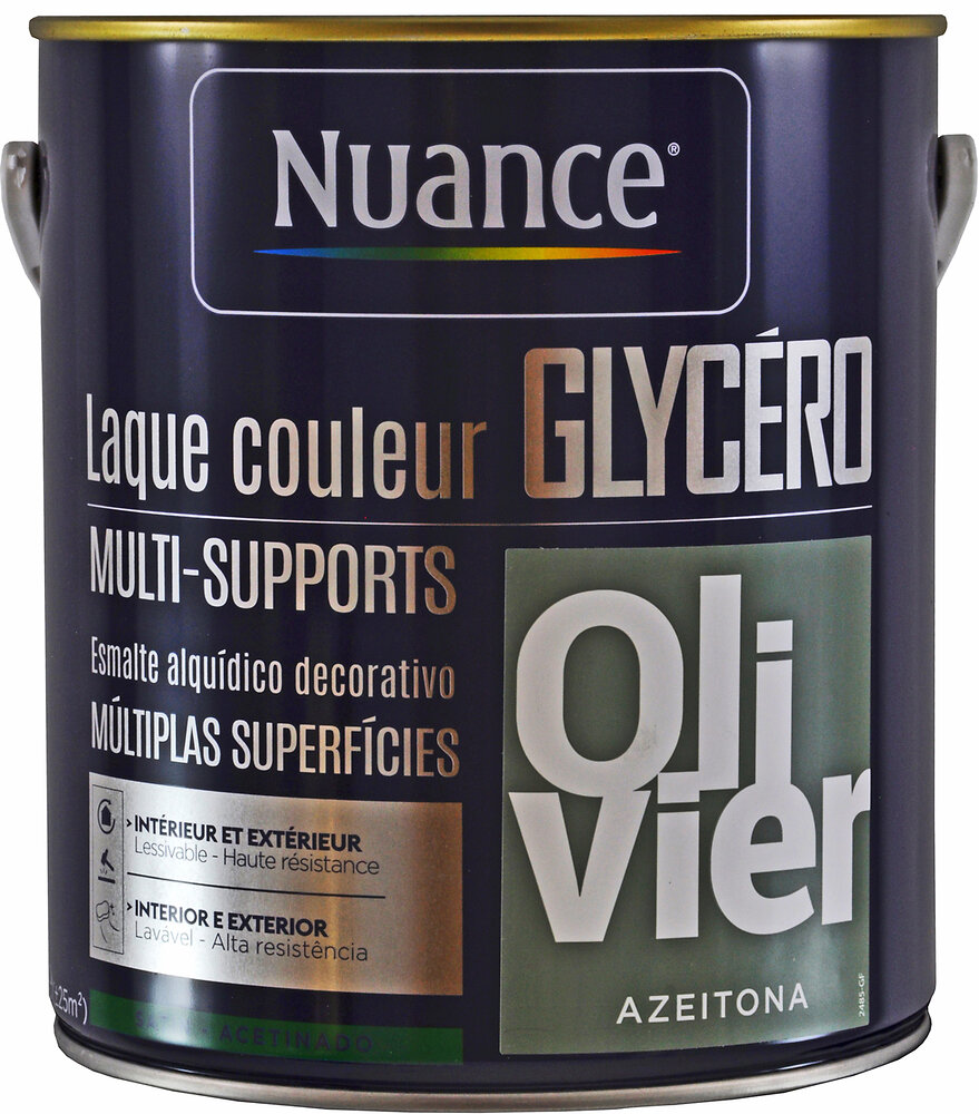 NUANCE - Laque glycéro multi-supports olivier satin 2.5L - large