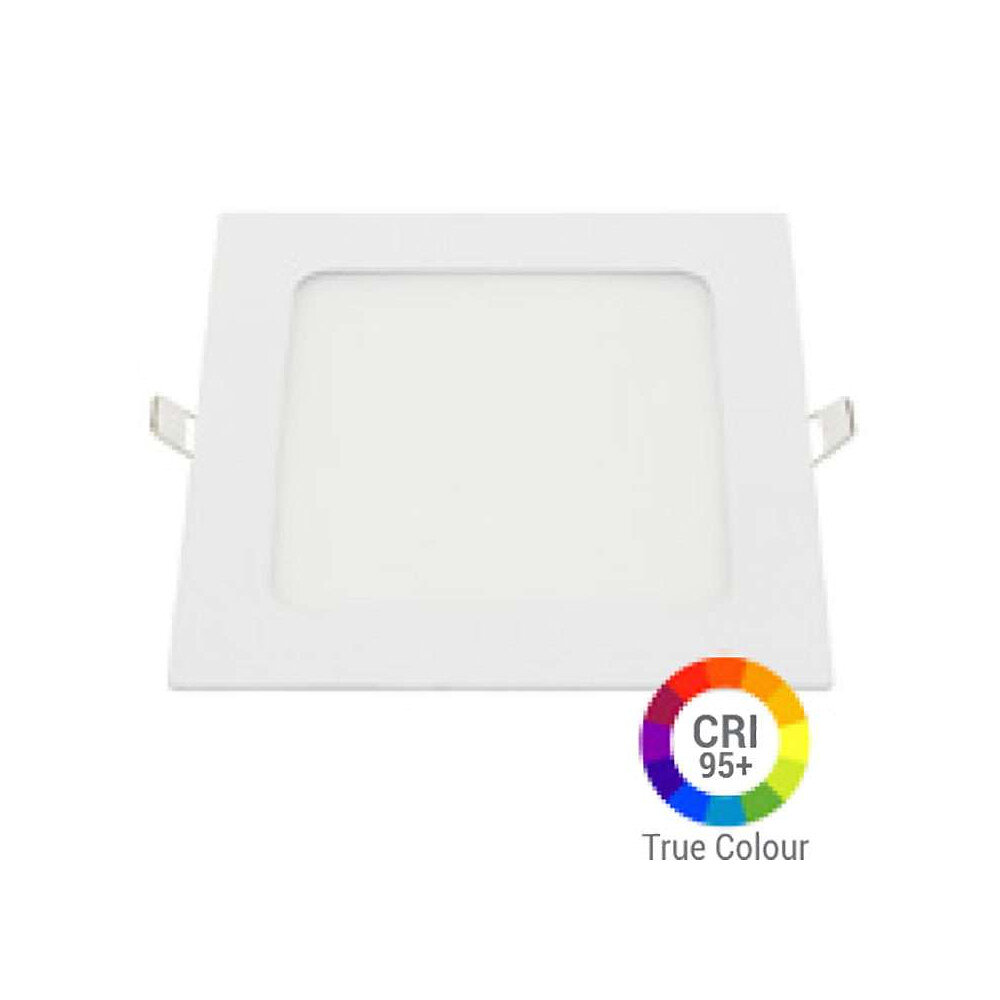 plafonnier led carré 12w extra plat encastrable irc95 - blanc chaud 2700k