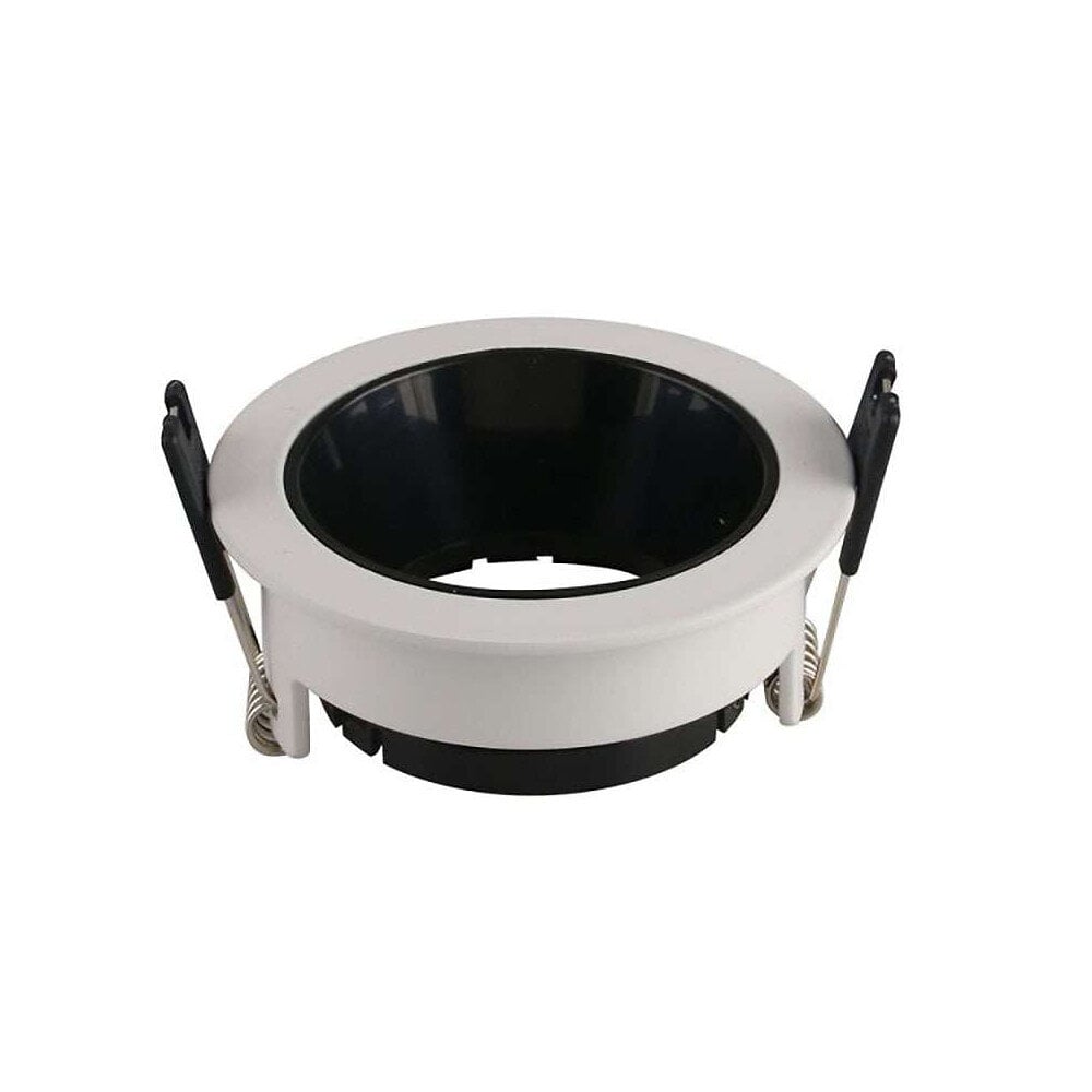 support spot encastrable fixe gu10/mr16 rond blanc réflecteur noir ø80mm max 35w