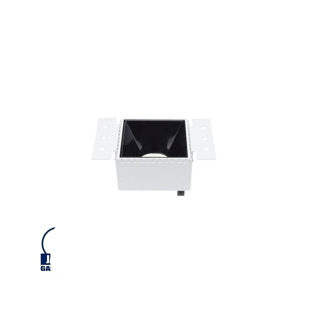support spot encastrable blanc interrieur noir rectangulaire largeur 75mm 1xgu10 max 35w