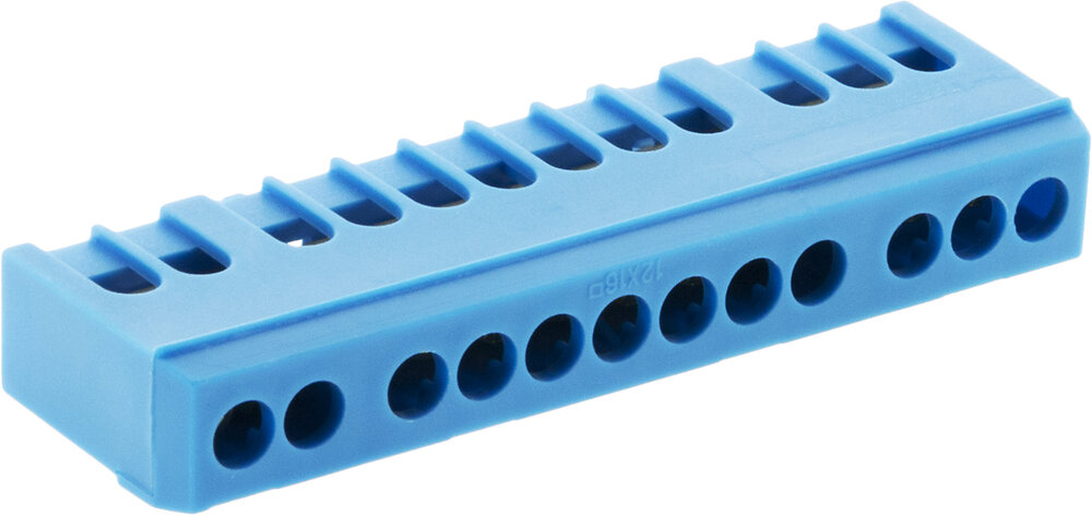 BRICELEC - Bornier neutre bleu 12 modulaire pour 12 connexions - large