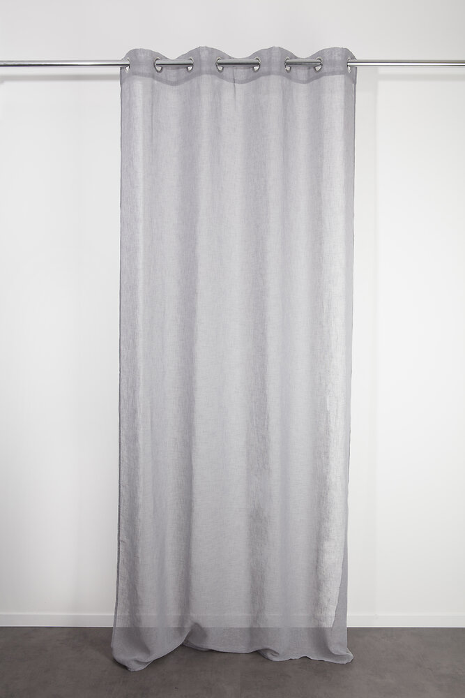 PERFECTLIN - Voilage effet lin gris 140x240cm - large