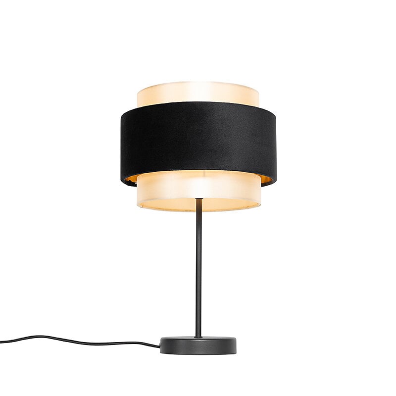 lampe de table moderne noire avec or - elif