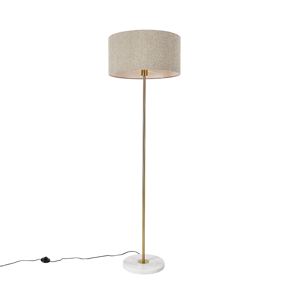 Lampadaire doré avec abat-jour marron clair 50 cm orientable - Editeur