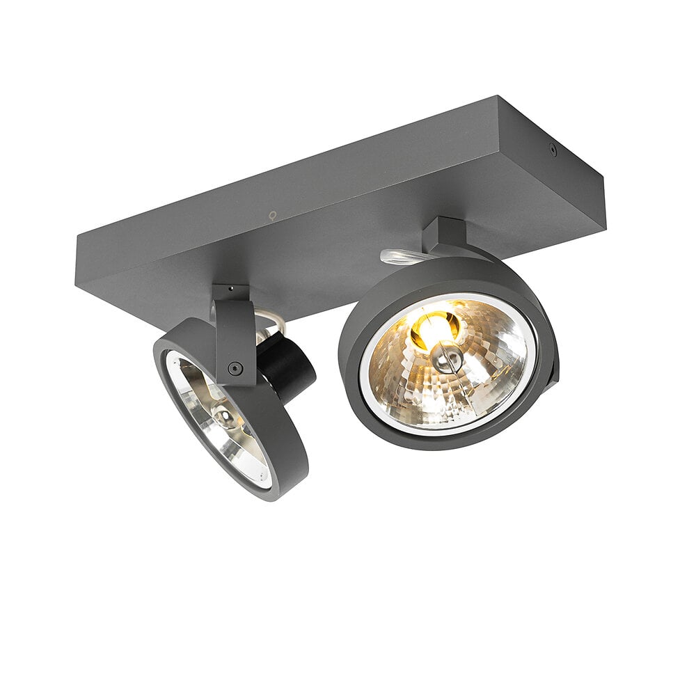 spot design gris orientable 2 lumières - go