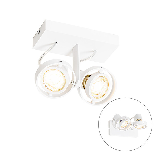 QAZQA - Spot moderne blanc 2 lumières - Master 50 - large